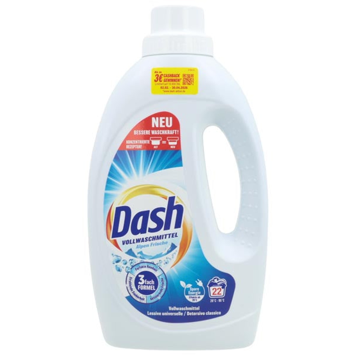 Lessive liquide Dash Alpen Fresh 22 WL