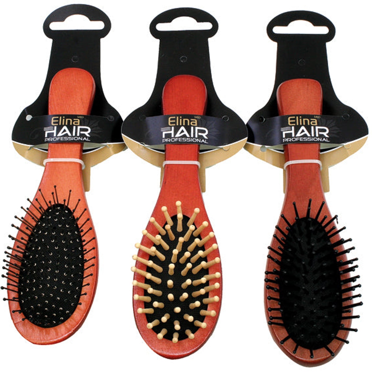 Brosse de massage en bois, 17 cm, 3 couleurs assorties