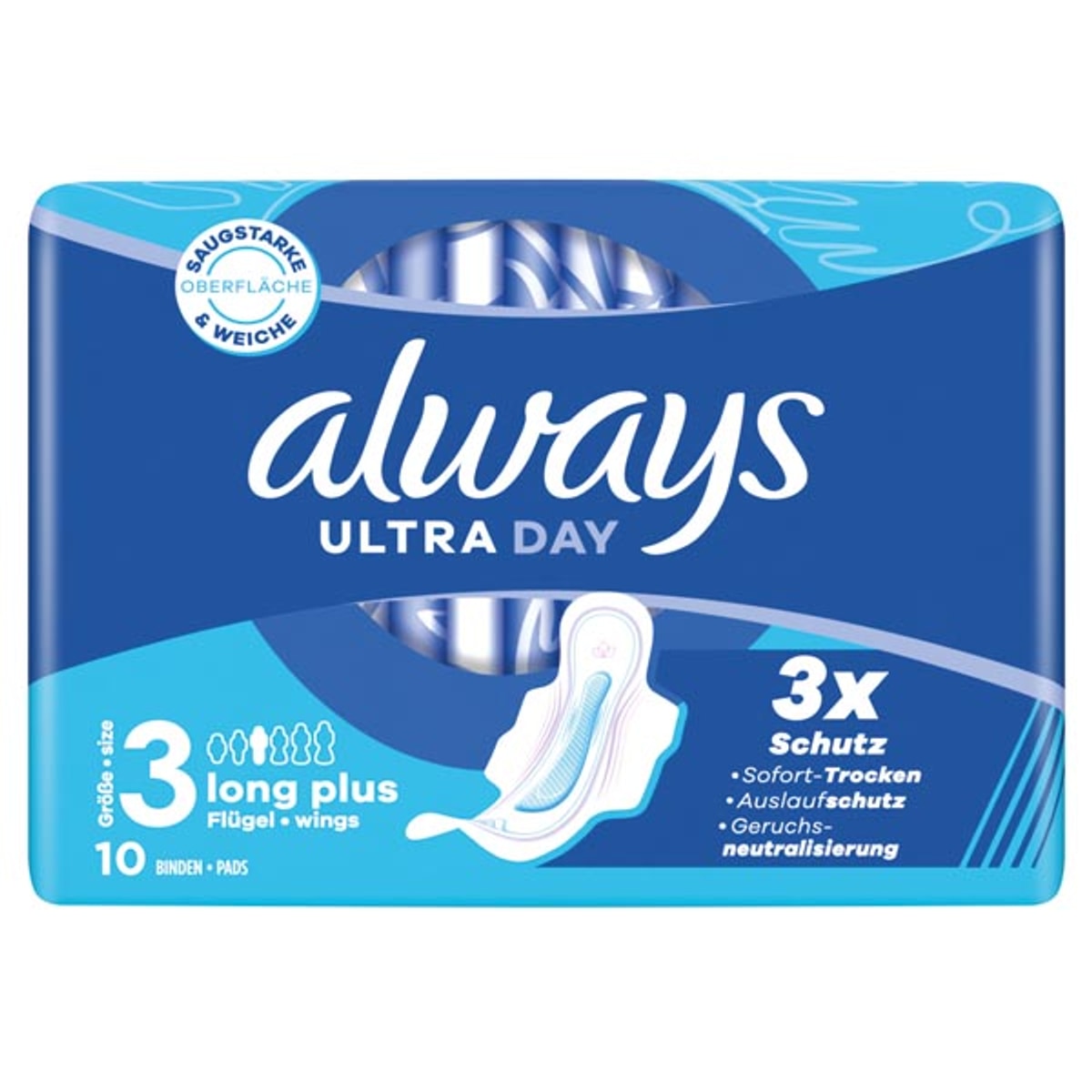 Serviettes hygiéniques Always Ultra Thin Long Plus, paquet de 10