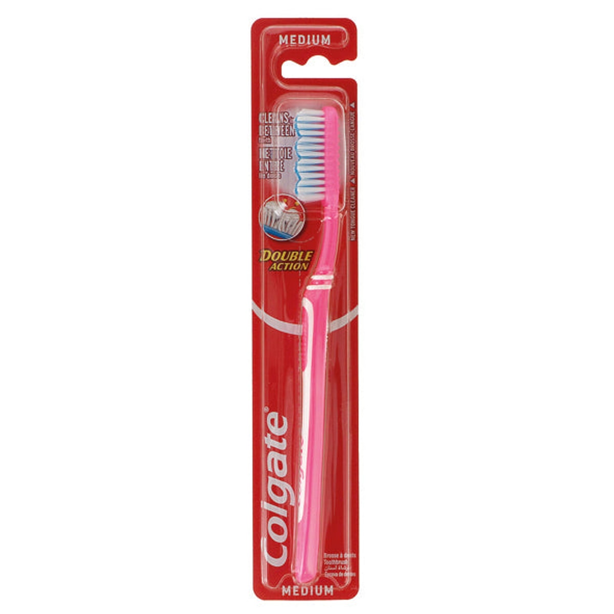 Brosse à dents COLGATE Double Action moyenne, 18 cm