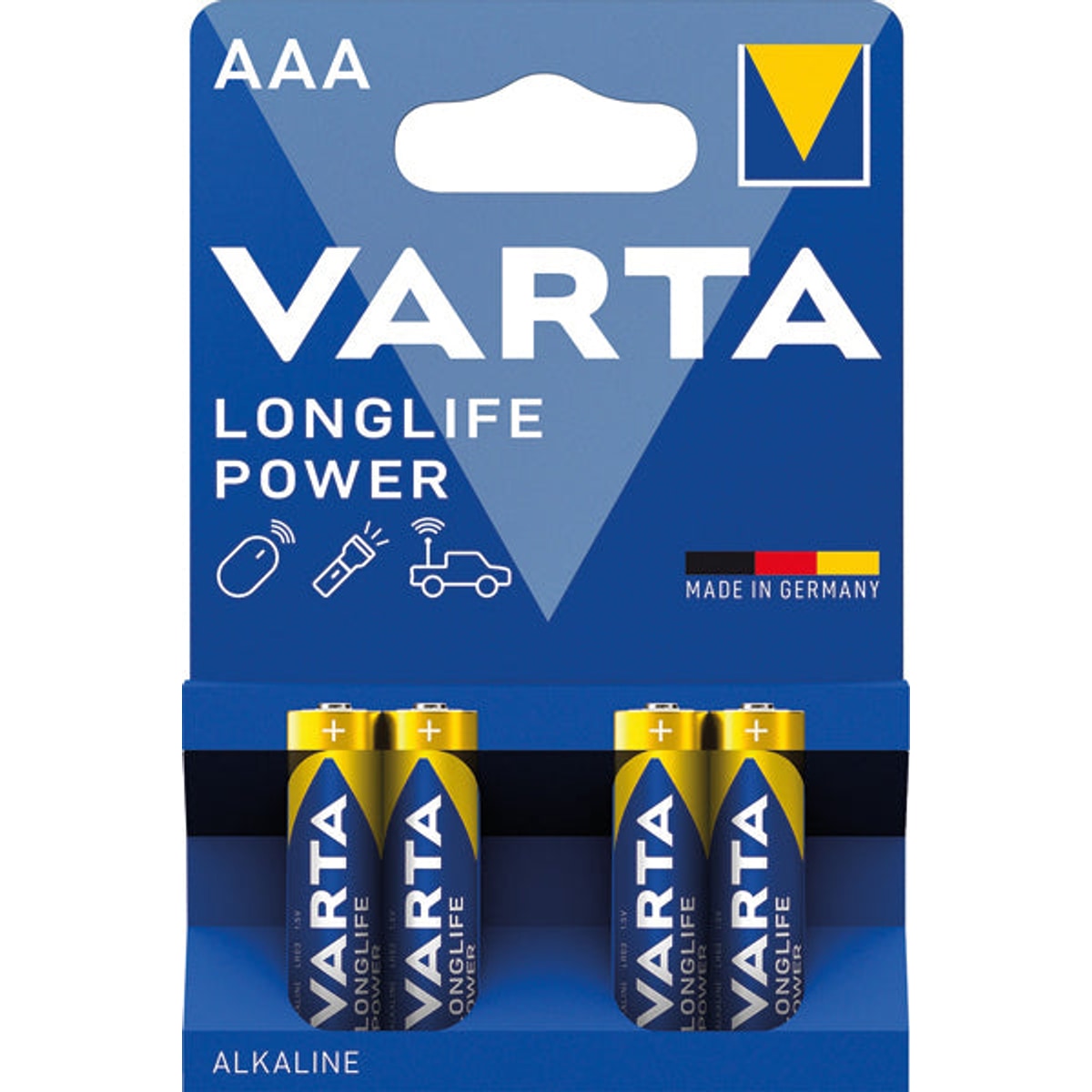 Piles alcalines VARTA Micro AAA 4 longue durée