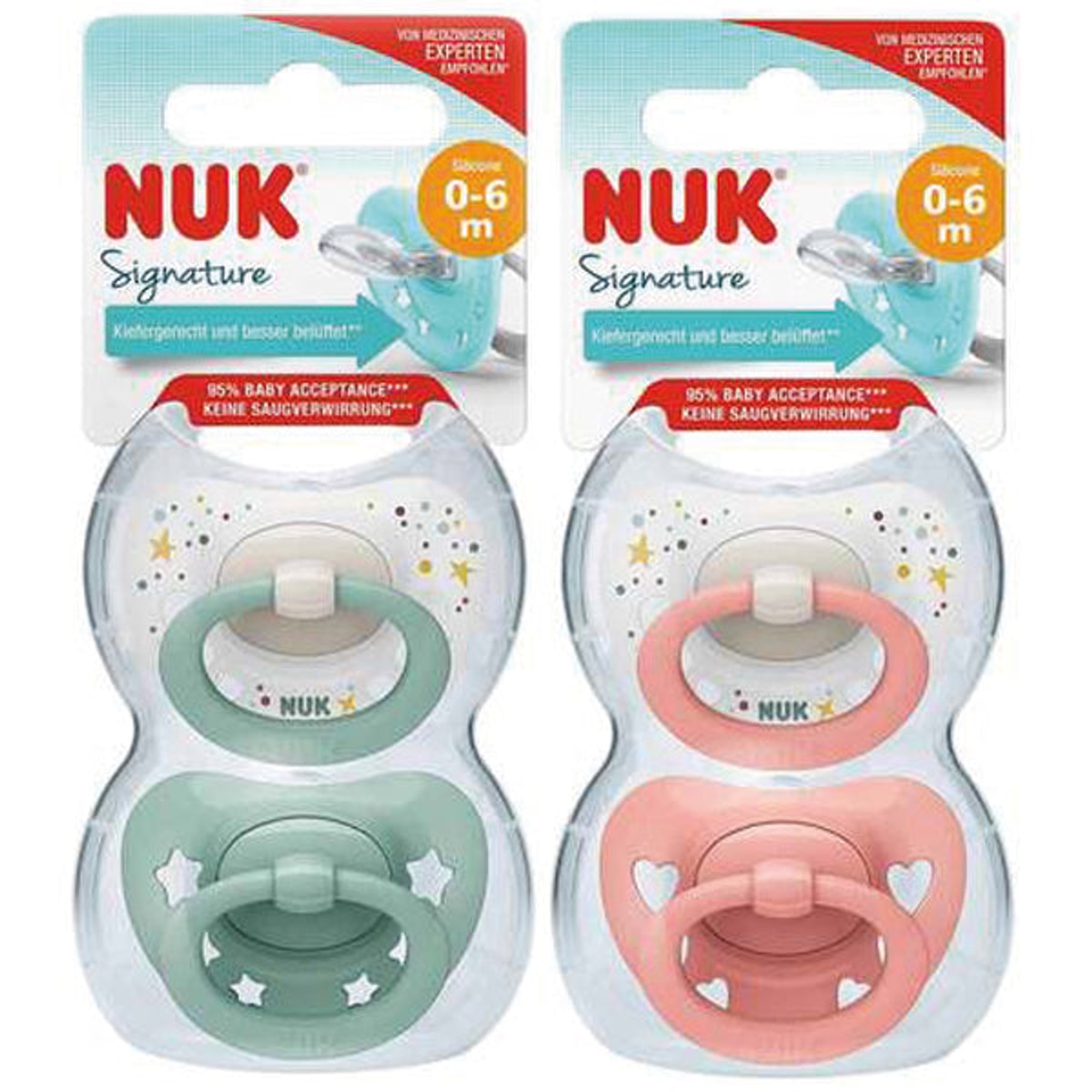 Sucettes NUK Signature Taille 1 0-6 mois (2 unités)