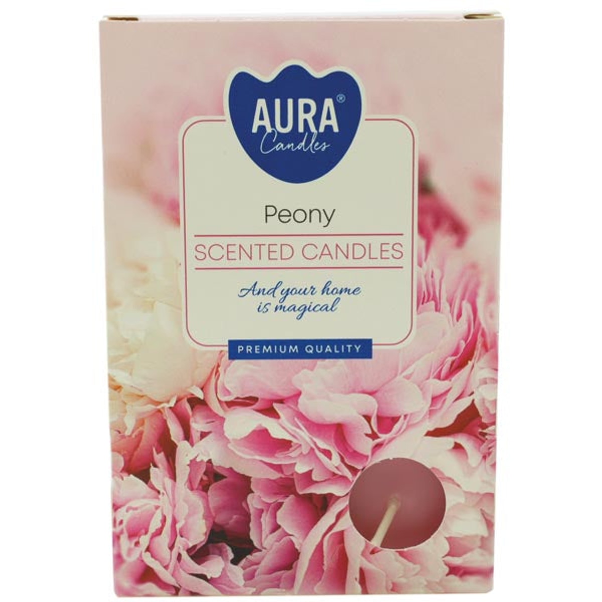 Bougies chauffe-plat parfumées à la pivoine (6 fleurs) dans une boîte pliante