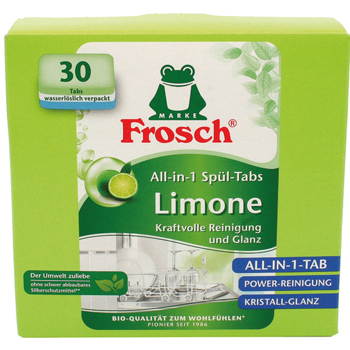Pastilles pour lave-vaisselle Frosch, paquet de 30, citron