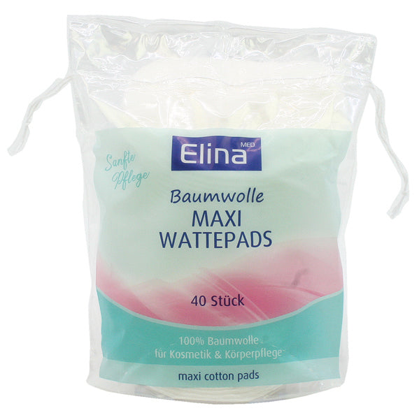 Disques de coton démaquillants Elina, paquet de 40, format maxi ovale