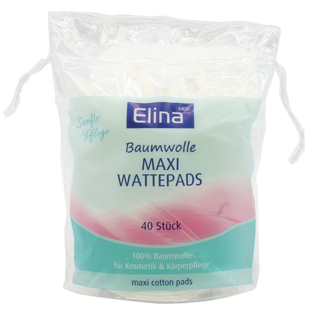 Disques de coton démaquillants Elina, paquet de 40, format maxi ovale