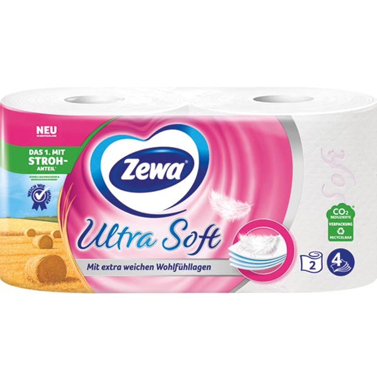 Papier toilette Zewa 2 x 150 feuilles Ultra Doux 4 plis