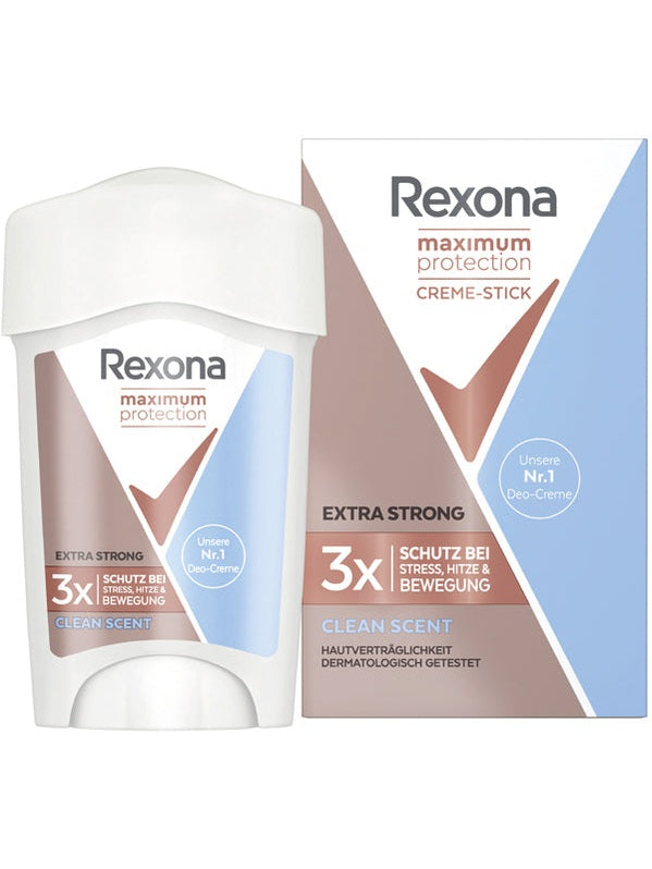 Déodorant stick Rexona 45 ml, protection maximale, parfum frais