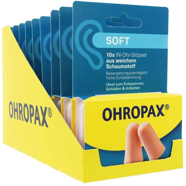 Bouchons d'oreilles souples Ohropax, lot de 10