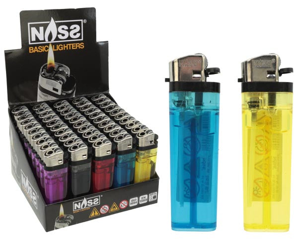 Briquet jetable à molette à silex, transparent, lot de 5 assortis.