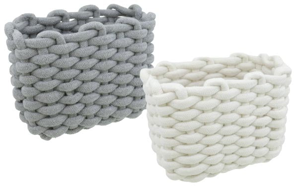 Panier de rangement 19 x 12 x 15 cm, 2 couleurs assorties