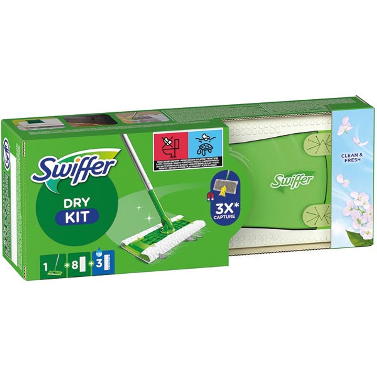 Kit de démarrage Swiffer pour sols + 8 lingettes sèches + 3 lingettes humides