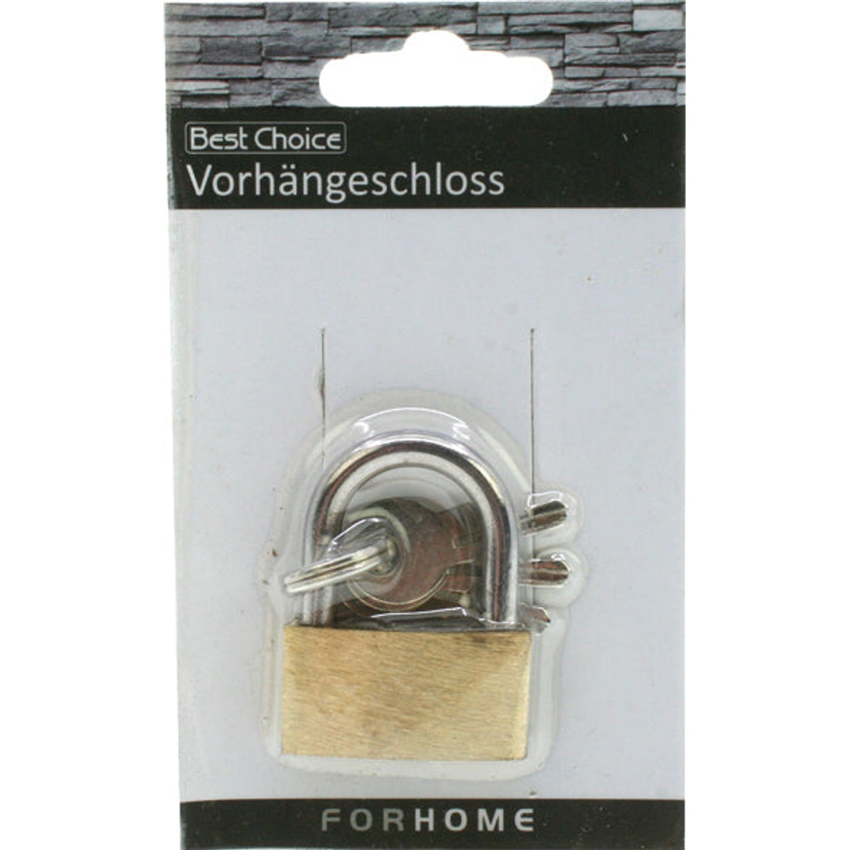 Cadenas en laiton, 2,5 x 3,3 cm, sur carte