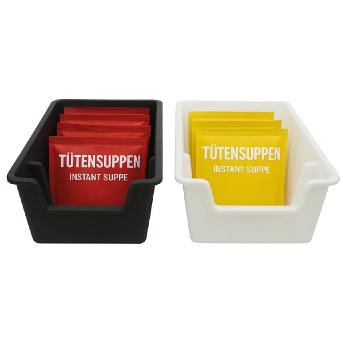 Boîte de conservation pour soupes instantanées, anthracite et blanc