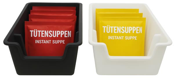 Boîte de conservation pour soupes instantanées, anthracite et blanc