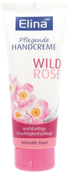 Crème mains Elina à la rose sauvage, tube de 75 ml