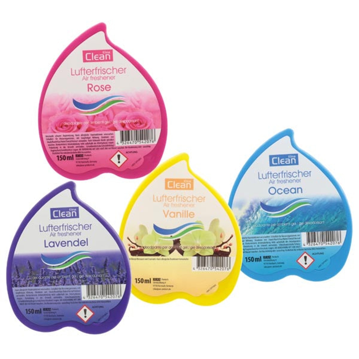 Gel désodorisant parfumé CLEAN 150 g, 4 couleurs assorties
