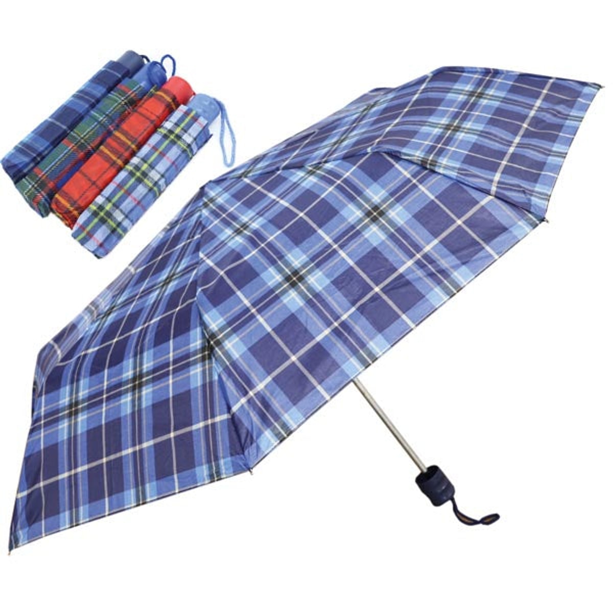 Parapluie de poche 100 cm, motif à carreaux