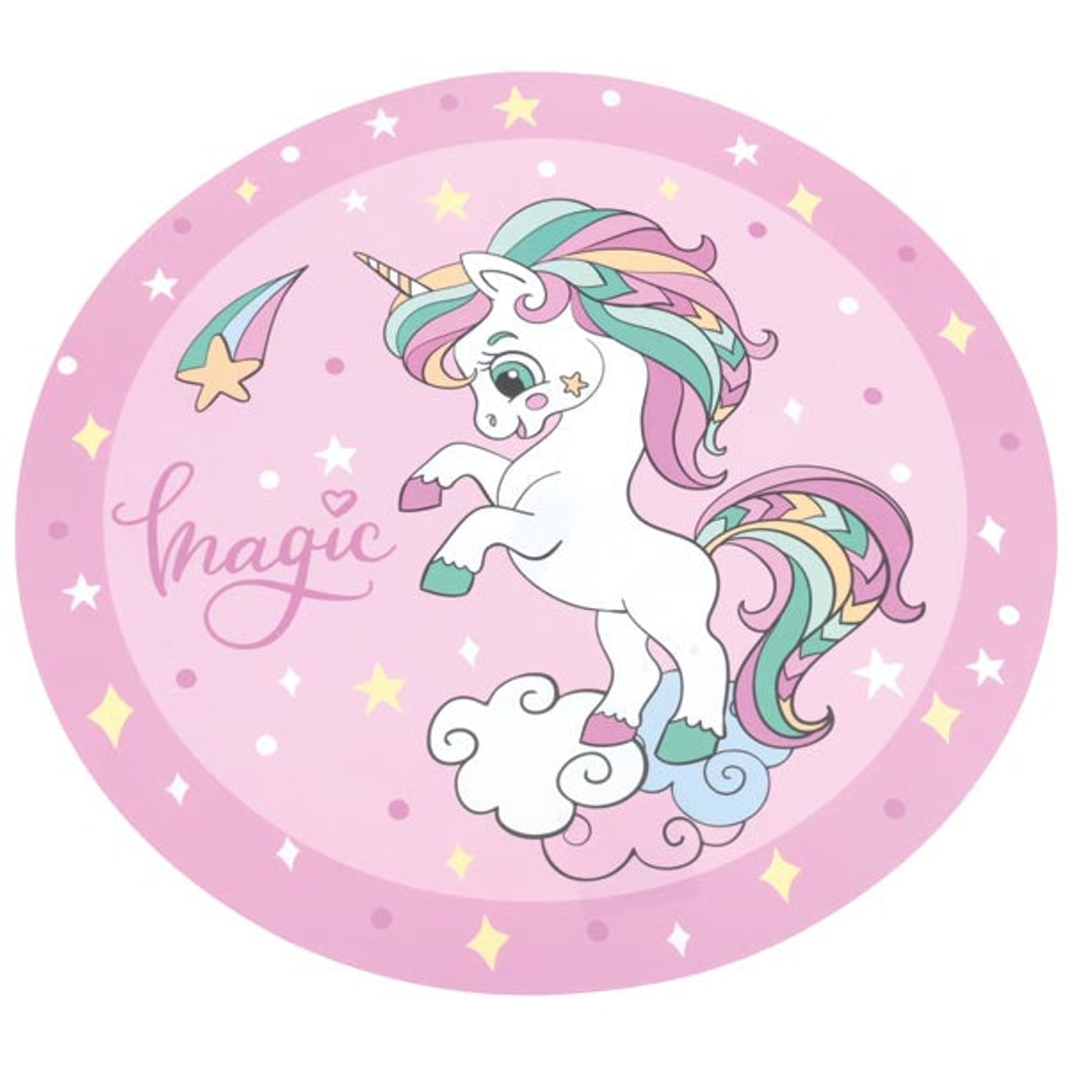 Set de table / Tapis de peinture Licorne 38 cm de diamètre