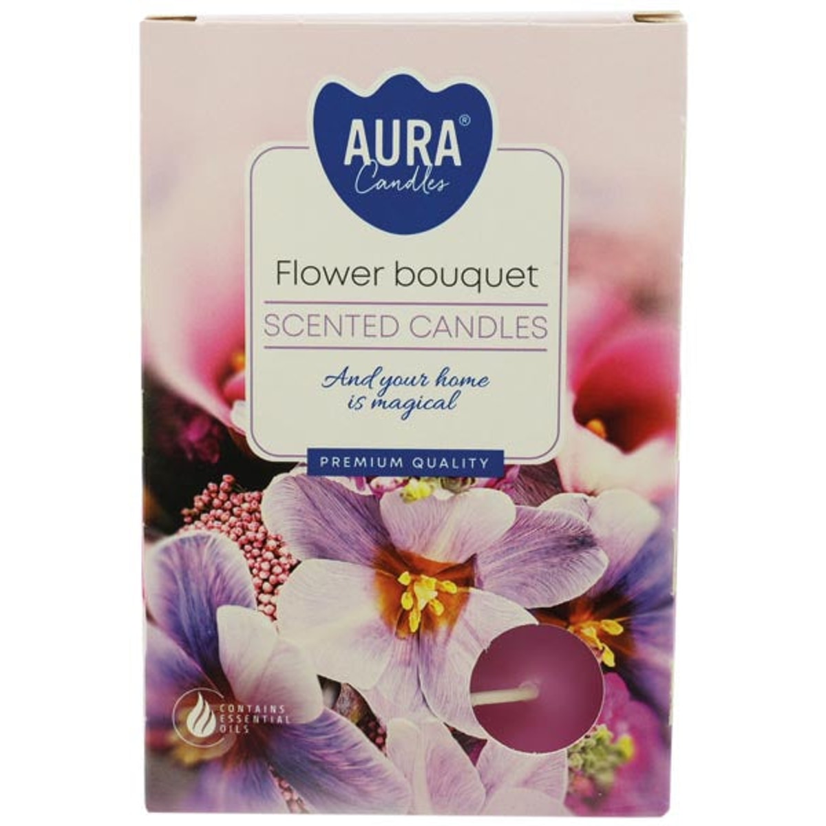 Bougies chauffe-plat parfumées, bouquet de 6 fleurs
