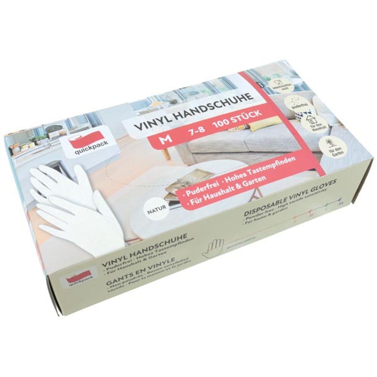 Gants jetables en vinyle, boîte de 100, taille M, extra fins