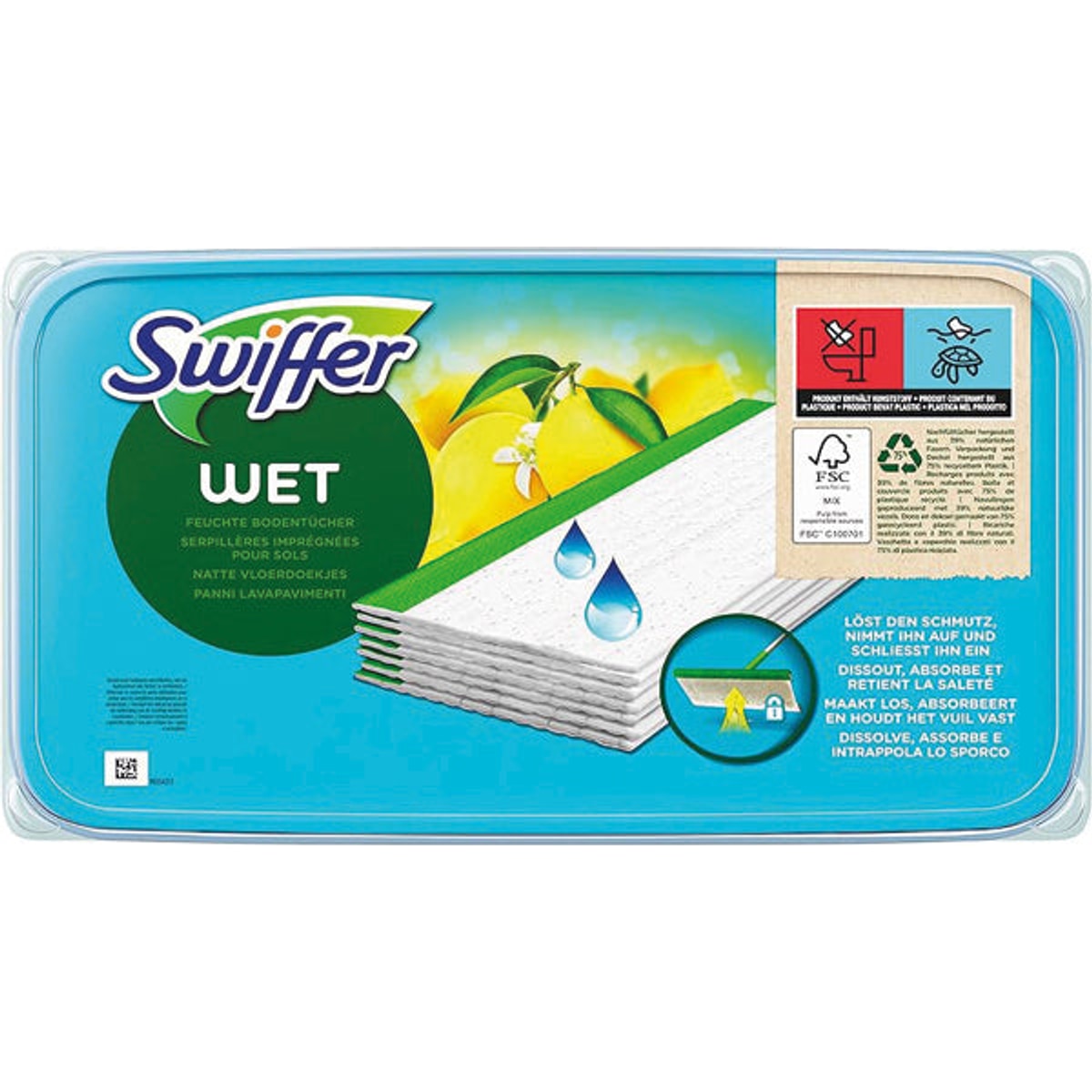 Lingettes humides antibactériennes Swiffer, paquet de 10