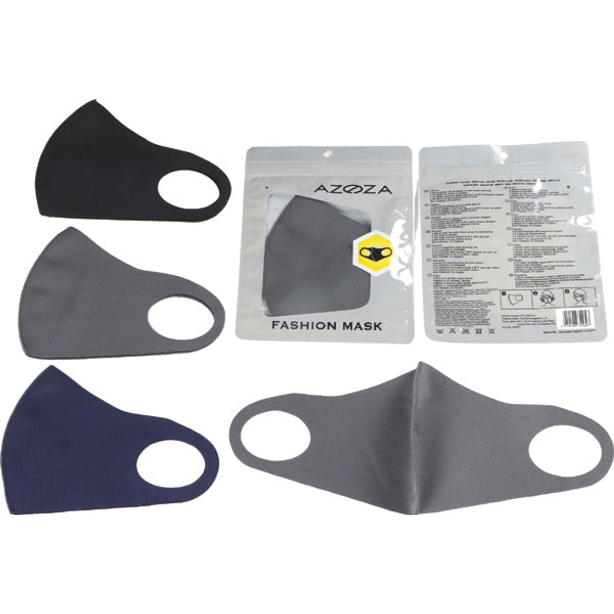 Masque facial tendance, protection bouche/nez, 3 couleurs assorties.