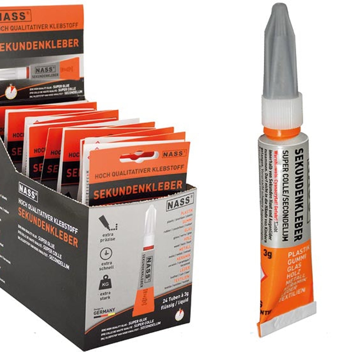 Superglue 3g sur carte, 24 pièces en présentoir