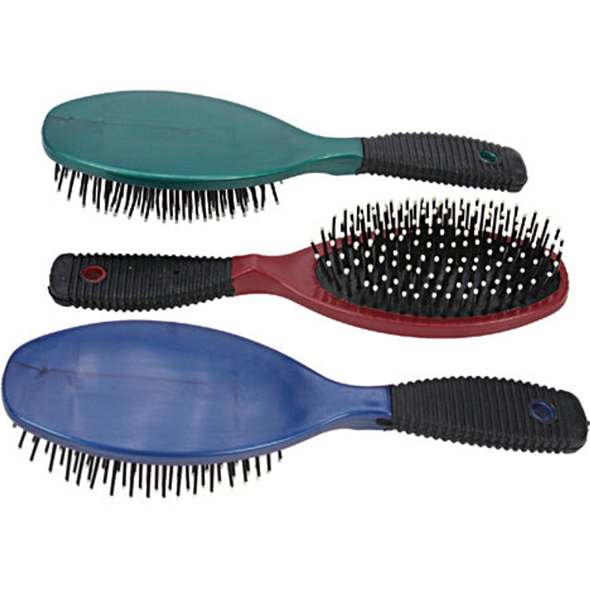 Brosse à cheveux de massage ovale, 22 cm, avec manche en caoutchouc