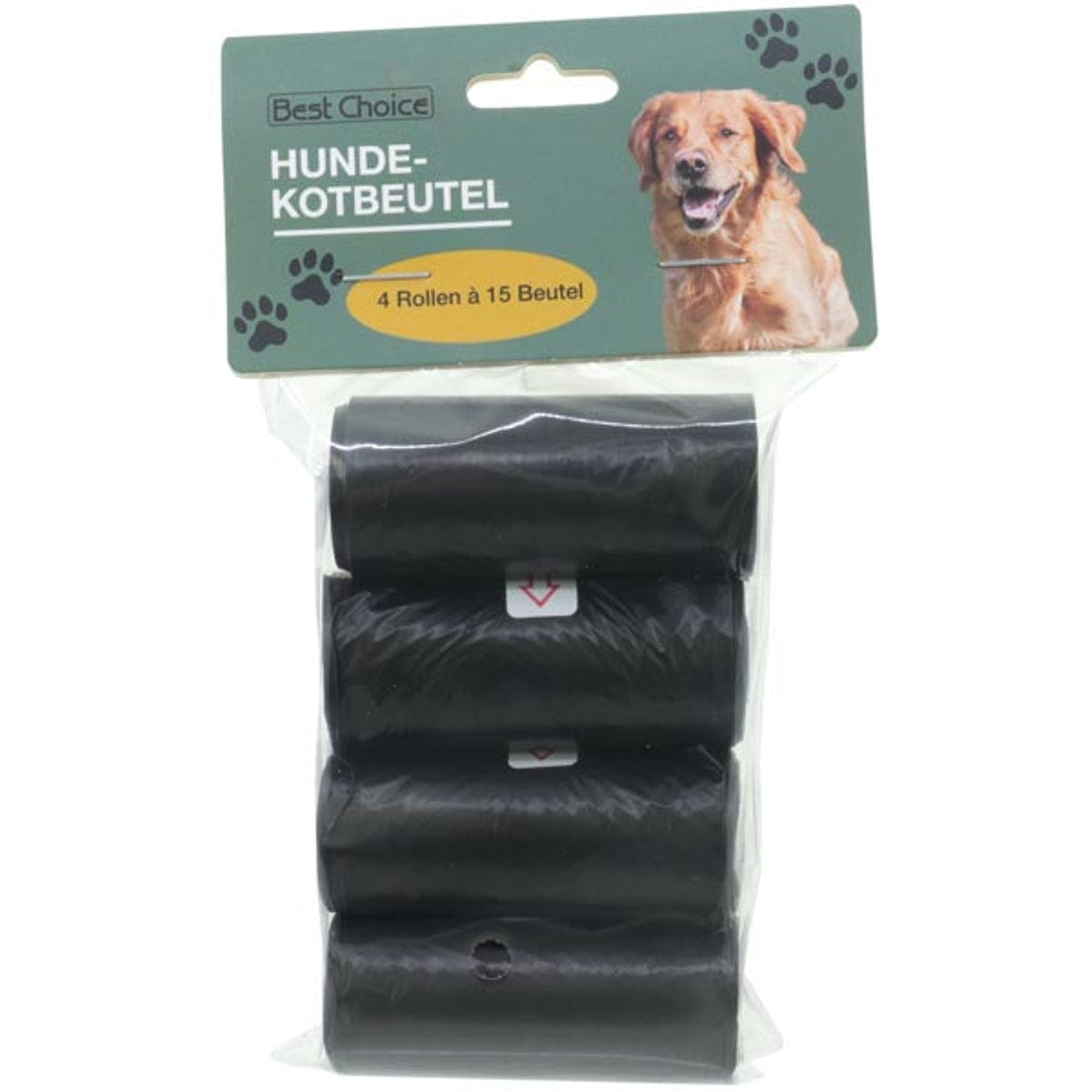Sacs à déjections canines, 4 rouleaux de 15 sacs chacun