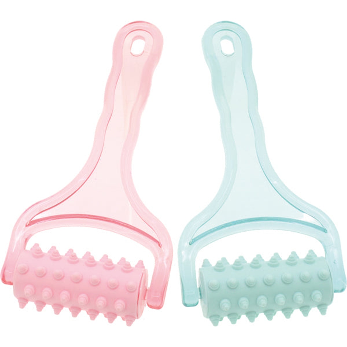 Rouleau de massage 18x9cm rose et turquoise assortis