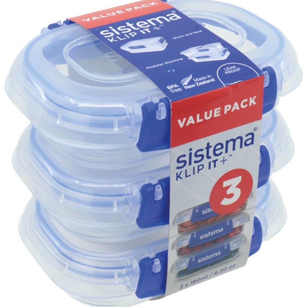 Système KLIP IT+ Lot de 3 boîtes de conservation alimentaire de 180 ml