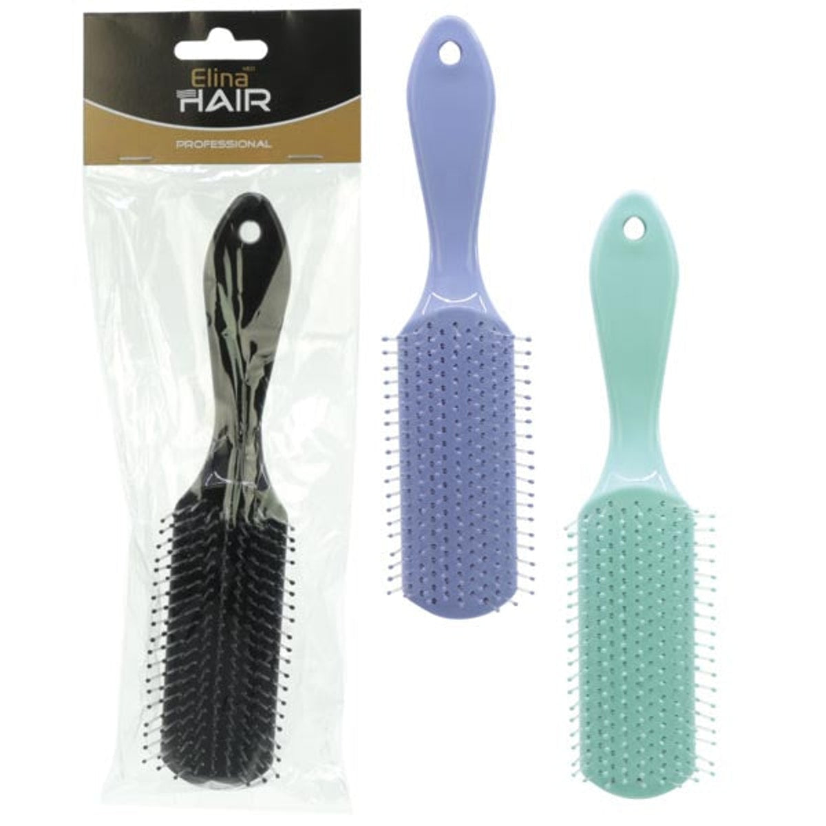 Brosse à cheveux fine de 20 cm avec picots pour le massage du cuir chevelu
