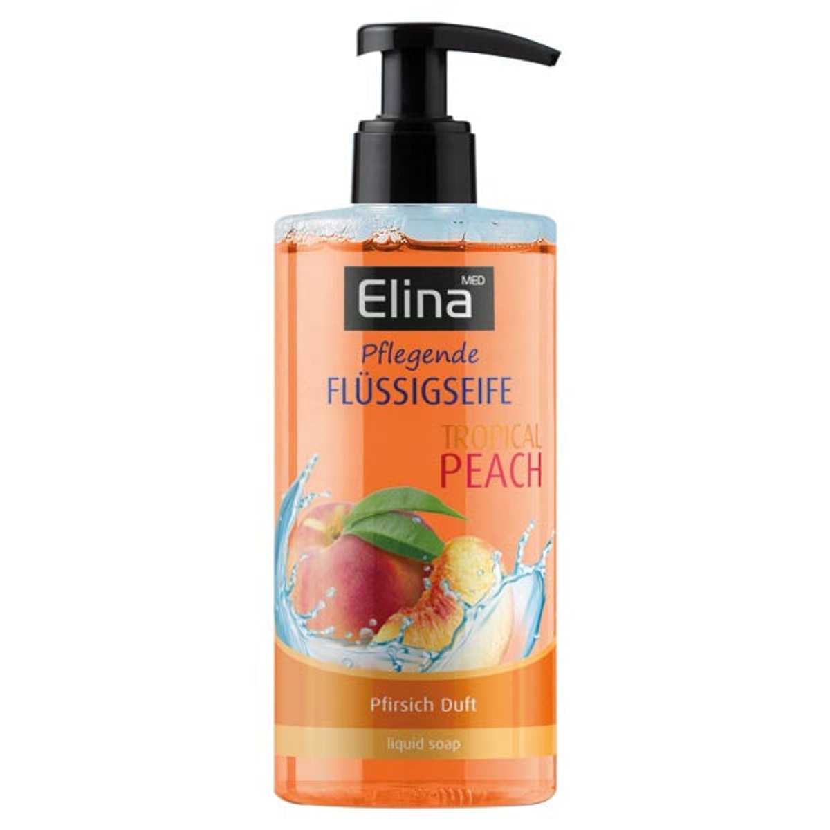 Savon liquide Elina 300 ml pêche avec distributeur
