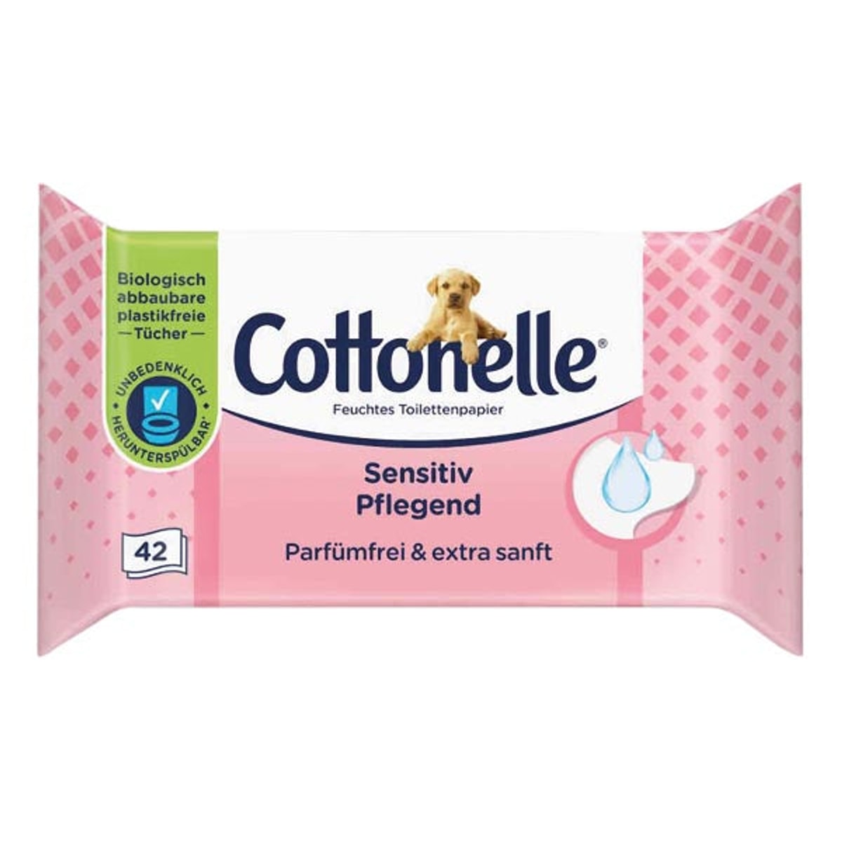 Papier toilette humide Cottonelle, paquet de 42, pour peaux sensibles