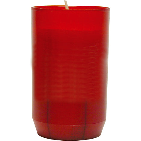 Brûleur de bougie funéraire T3 rouge sans couvercle 9,5 x 5,5 cm