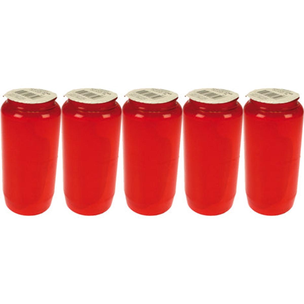 Lampe à huile pour bougie funéraire n° 7 rouge sans couvercle, lot de 5