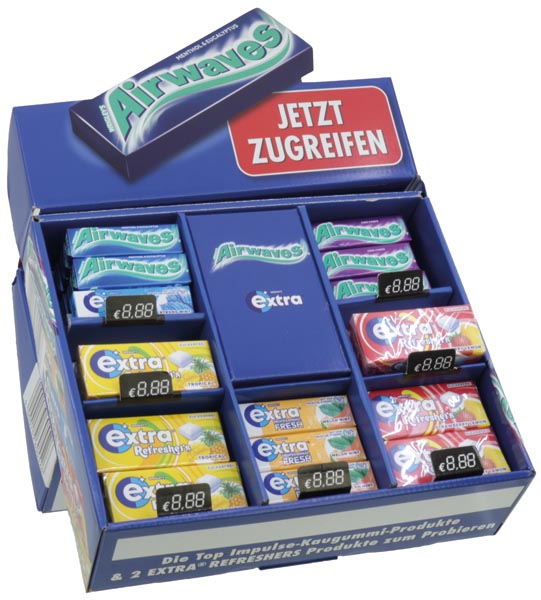 Chewing-gums Wrigley's, 42 pièces, 6 saveurs assorties.