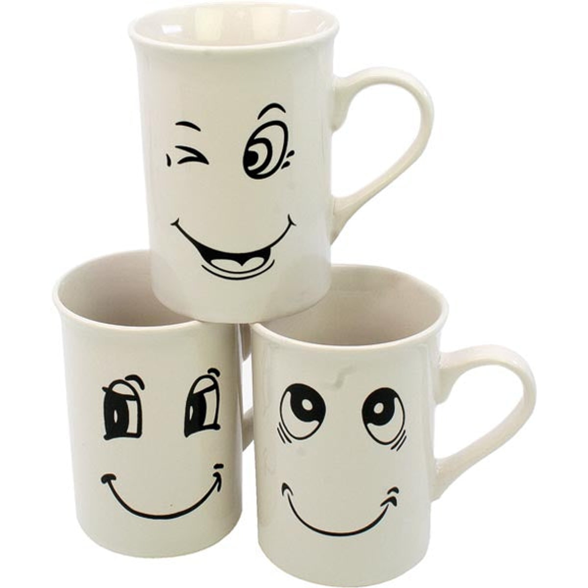 Mug à café 265 ml, 10 x 7 cm, motif SOURIRE BLANC