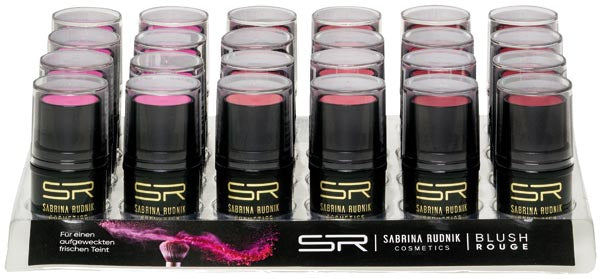Stylo blush cosmétique, présentoir de 24 pièces, 3 couleurs assorties
