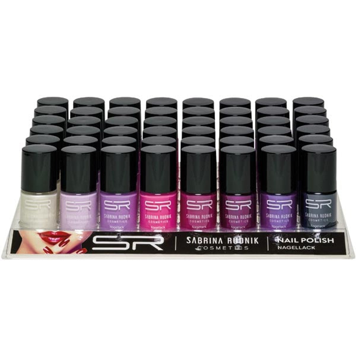 Vernis à ongles Sabrina, couleurs classiques, plateau de 12 ml