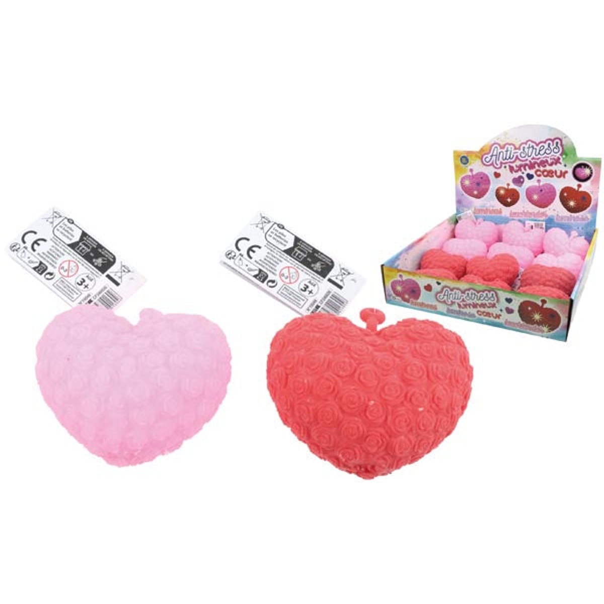 Cœur lumineux 10x8cm, 2 couleurs assorties