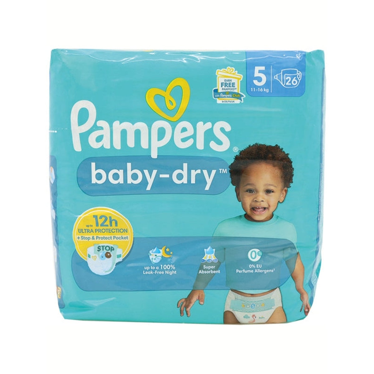Couches Pampers Baby Dry Taille 5 Junior (11-16 kg)