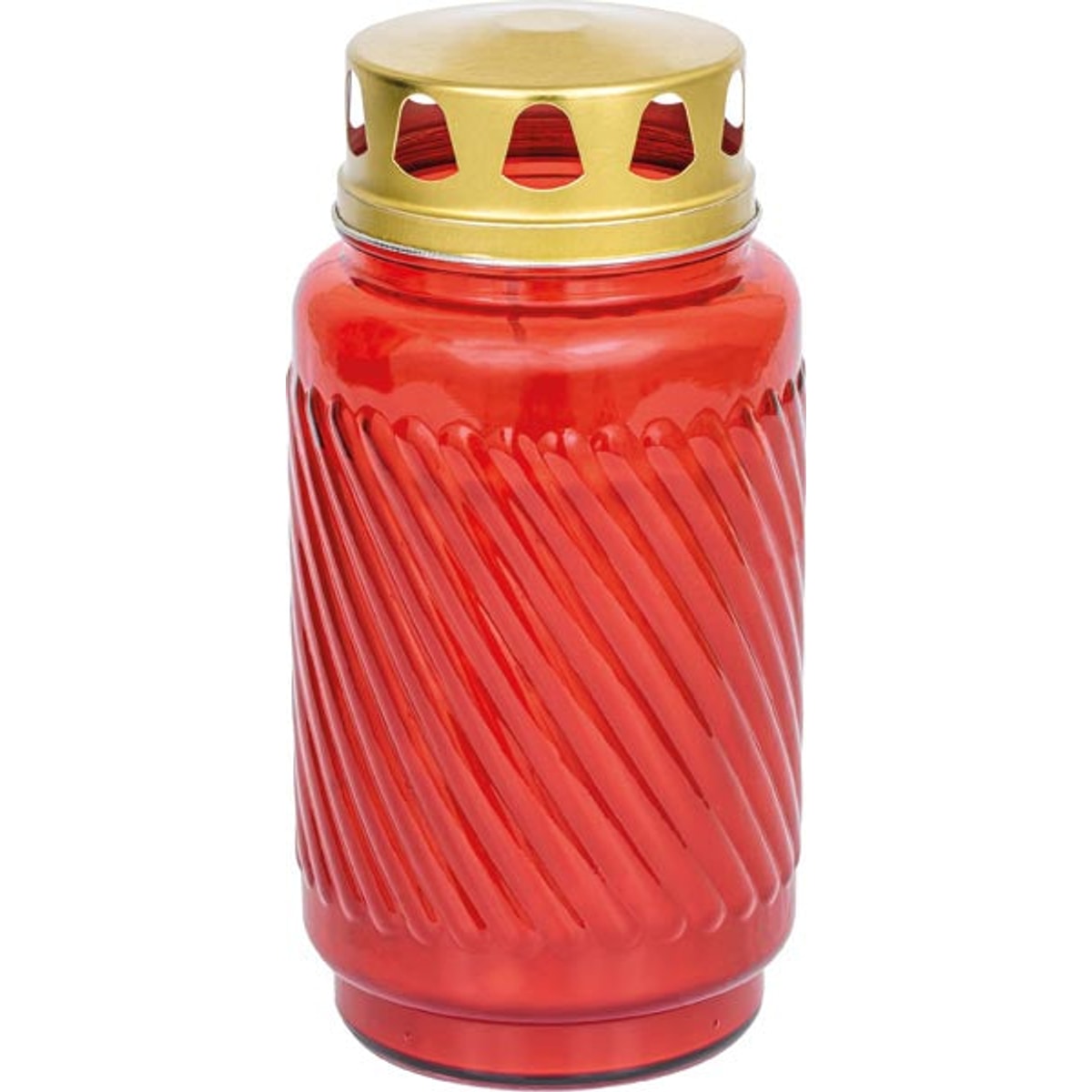 Lanterne en verre avec couvercle 173/90 mm remplie de cire