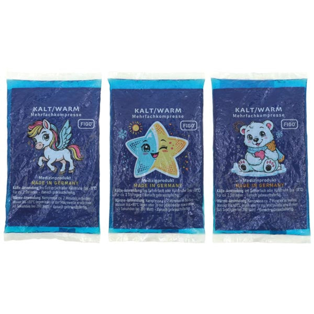 Compresse de gel pour enfants, chaude/froide, 8,5 x 14,5 cm
