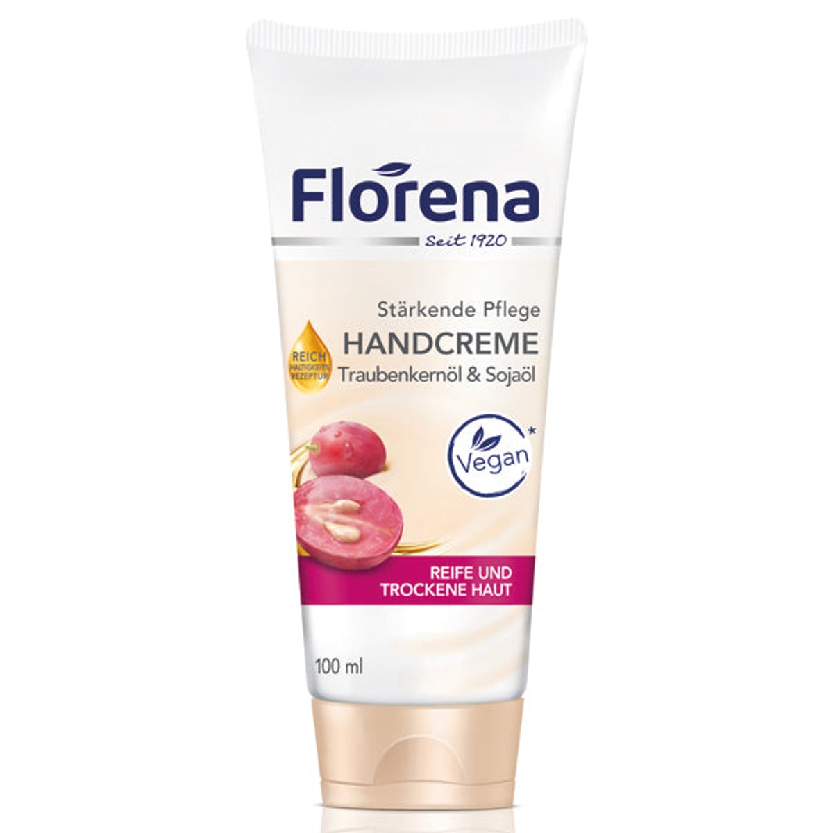 Crème mains Florena 100 ml à l'huile de pépins de raisin (tube)