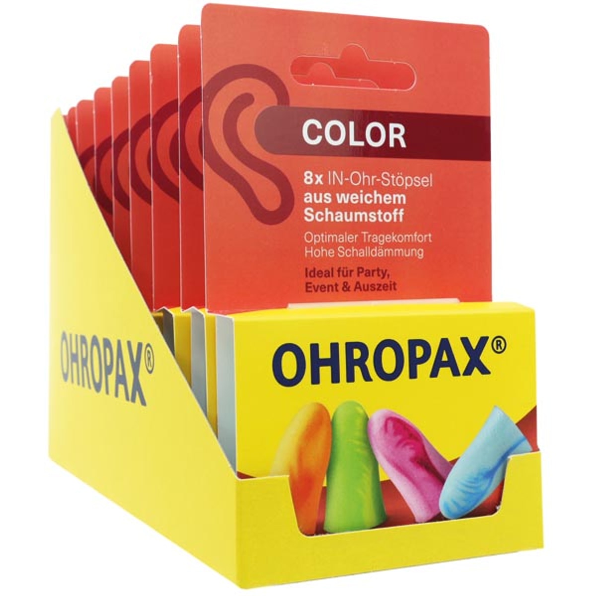 Bouchons d'oreilles Ohropax Color, lot de 8