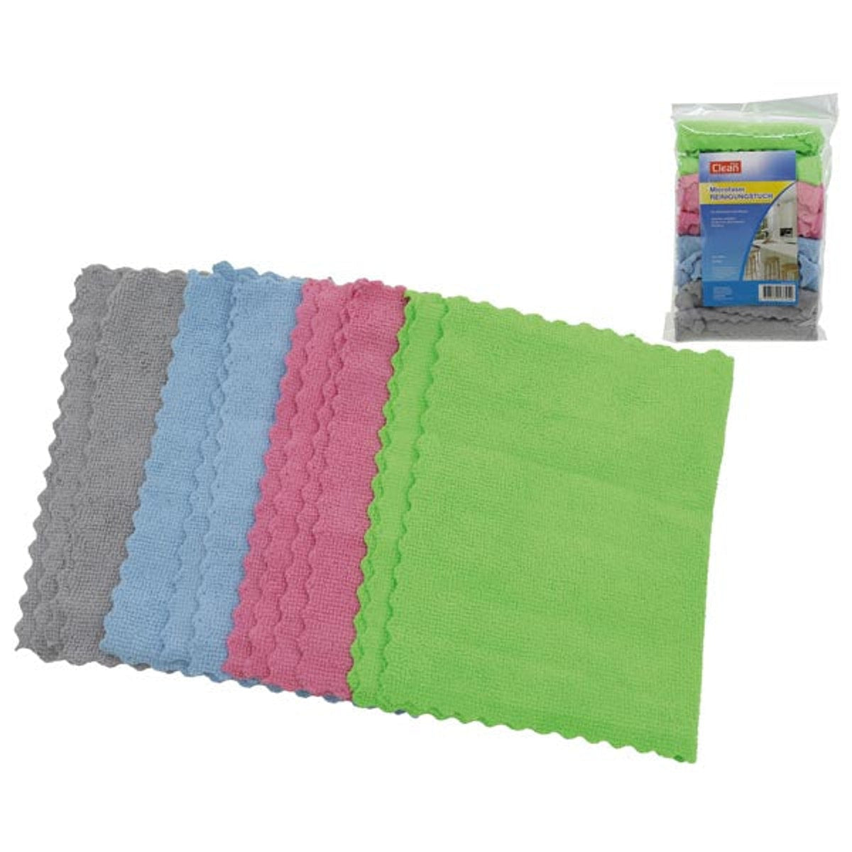 Chiffons en microfibre CLEAN 8 pièces 20x30cm 4 couleurs. trier.