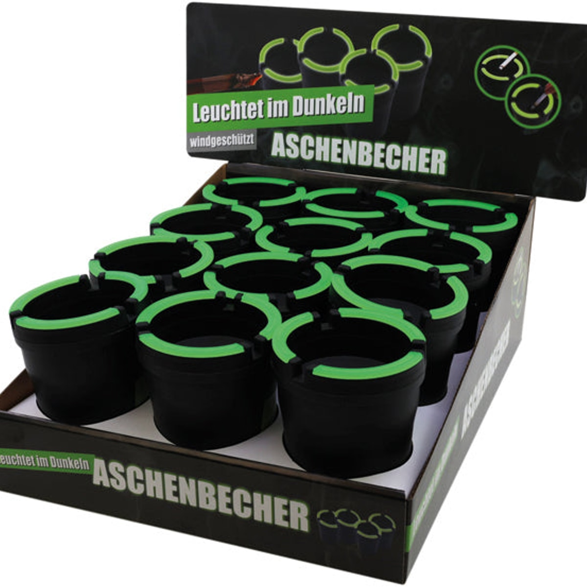 Cendrier Wind 11x8cm noir en Kusto