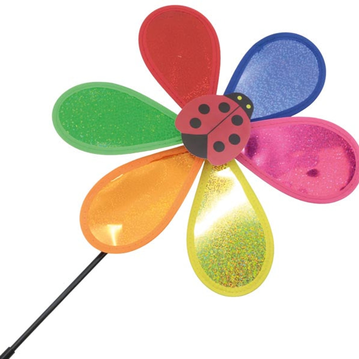 Fleur géante pailletée en forme de moulin à vent, 25 cm